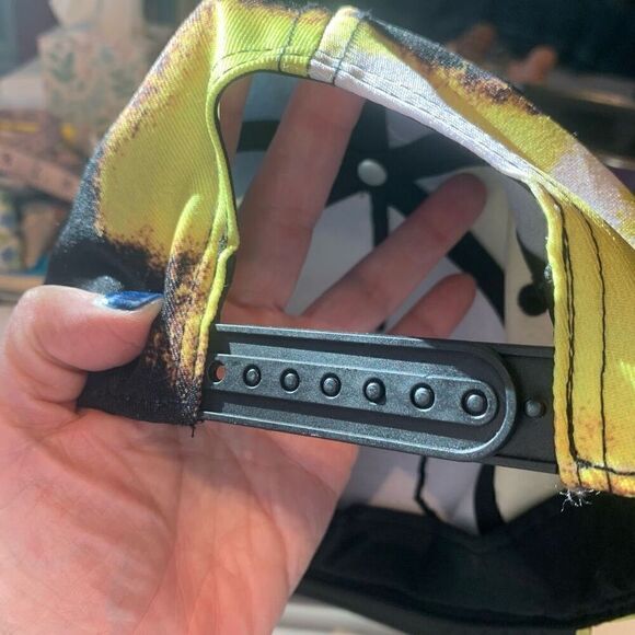 Pokémon Picachu SnapBack Hat Tie-Dye Yellow Black‎ 23”+Circumference Men 1 Sz FM - Picture 2 of 6